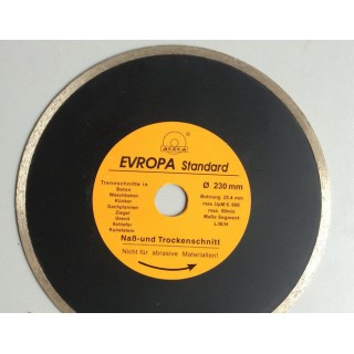 Диск алмазный "Evropa" 230*25.4 мм по плитке черный 